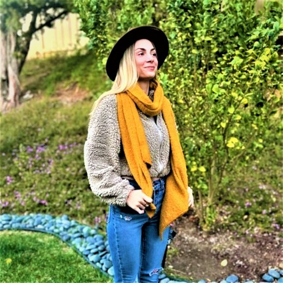 Soft, Mustard Yellow Oblong Scarf - Picture 1 of 4